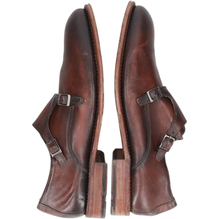 Lloyd double monk strap shoes, made in Germany, size 8 1/2 F Men's 27.0cm genuine leather brown type Vintage Second Hand