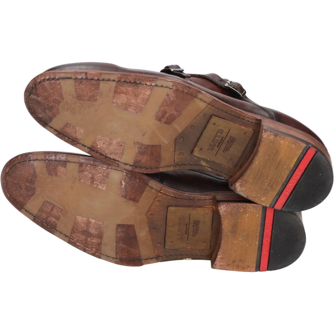 Lloyd double monk strap shoes, made in Germany, size 8 1/2 F Men's 27.0cm genuine leather brown type Vintage Second Hand