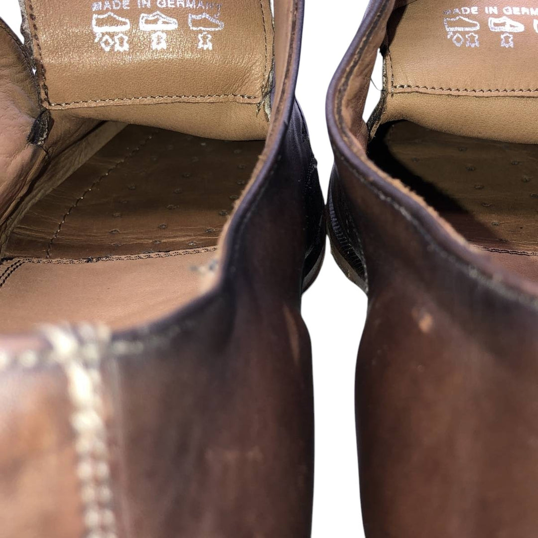 Lloyd double monk strap shoes, made in Germany, size 8 1/2 F Men's 27.0cm genuine leather brown type Vintage Second Hand