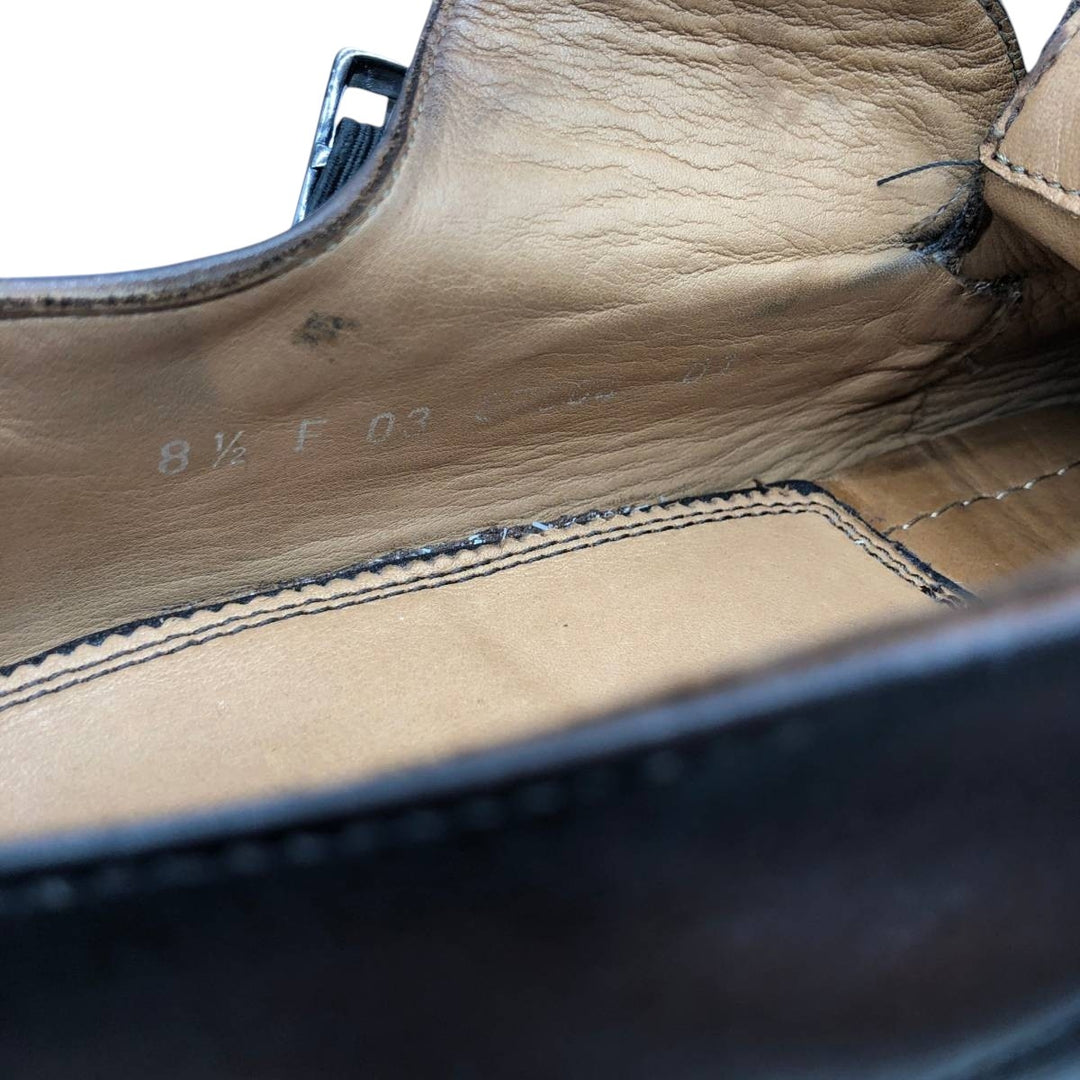 Lloyd double monk strap shoes, made in Germany, size 8 1/2 F Men's 27.0cm genuine leather brown type Vintage Second Hand
