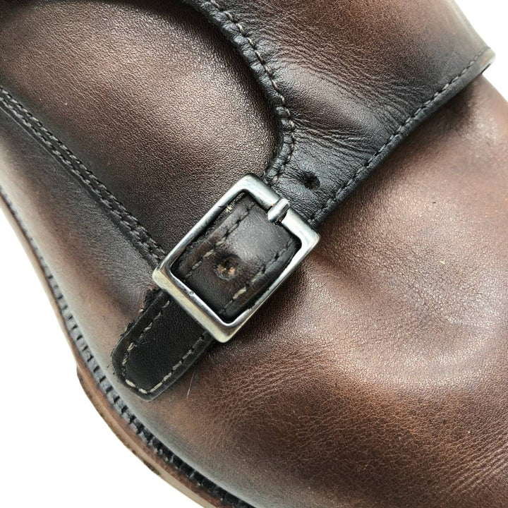 Lloyd double monk strap shoes, made in Germany, size 8 1/2 F Men's 27.0cm genuine leather brown type Vintage Second Hand