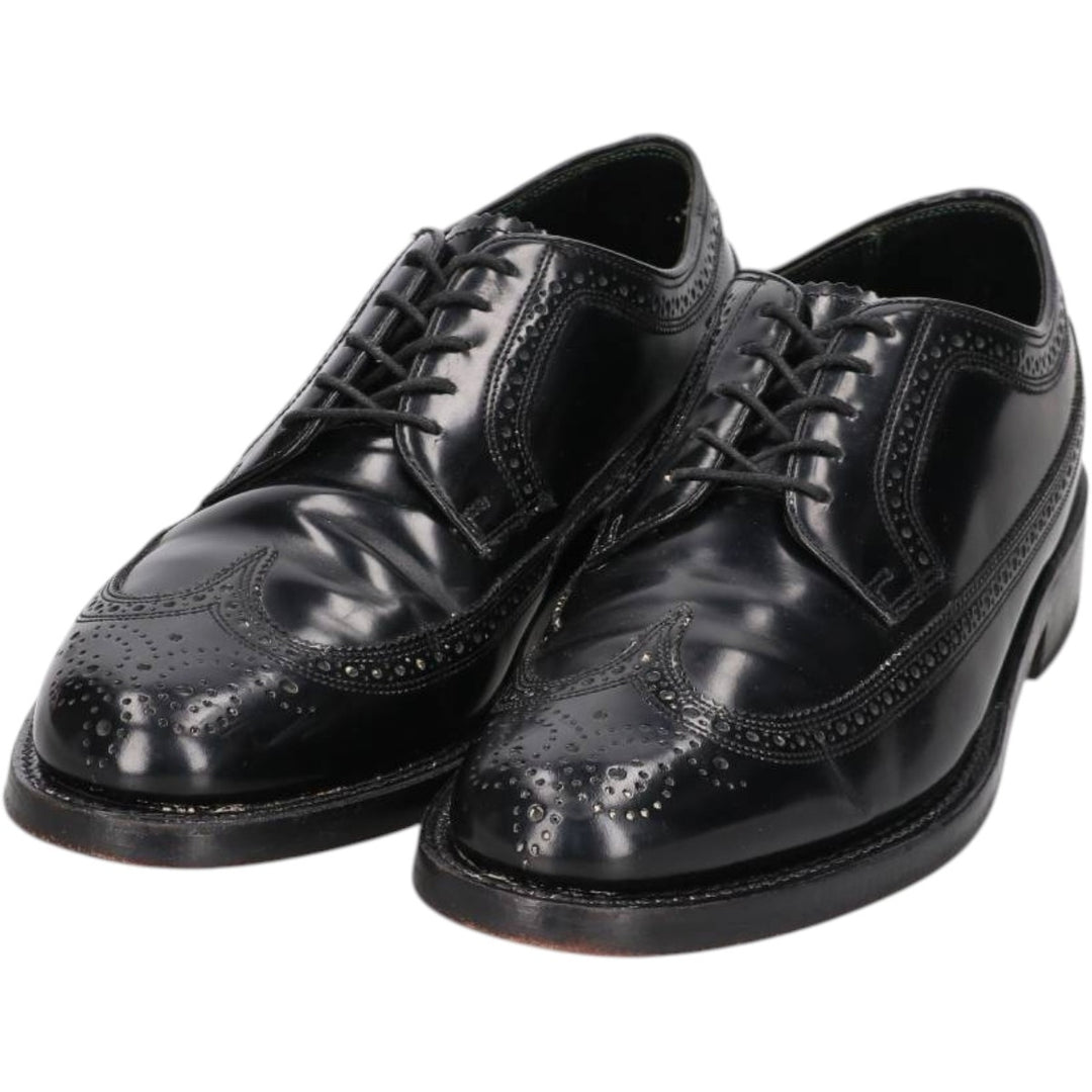 Florsheim Imperial Jefferson Full Brogue Wingtip Shoes, Size 8 1/2 E Men's 26.5cm unclear black type Vintage Second Hand