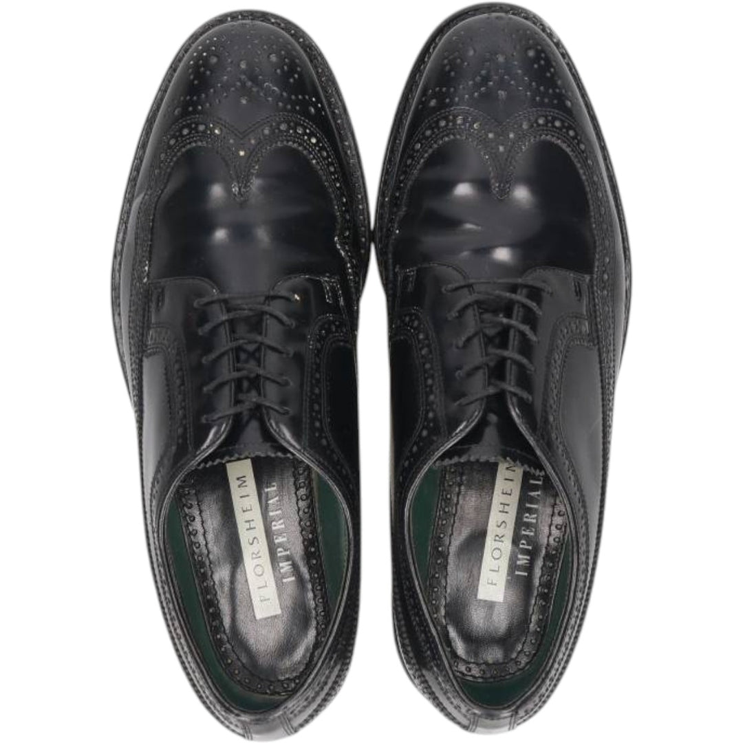 Florsheim Imperial Jefferson Full Brogue Wingtip Shoes, Size 8 1/2 E Men's 26.5cm unclear black type Vintage Second Hand