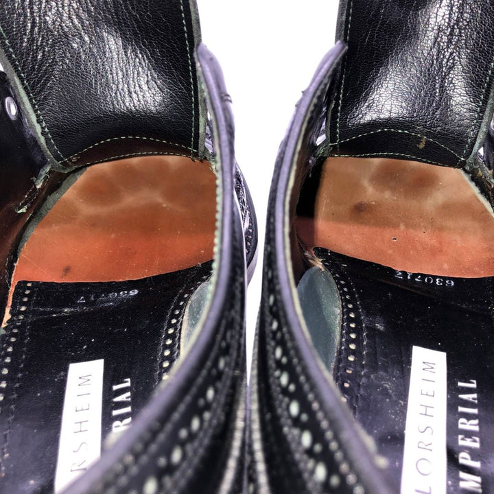 Florsheim Imperial Jefferson Full Brogue Wingtip Shoes, Size 8 1/2 E Men's 26.5cm unclear black type Vintage Second Hand