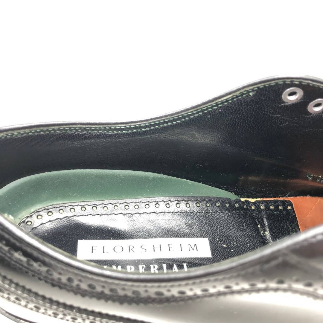 Florsheim Imperial Jefferson Full Brogue Wingtip Shoes, Size 8 1/2 E Men's 26.5cm unclear black type Vintage Second Hand