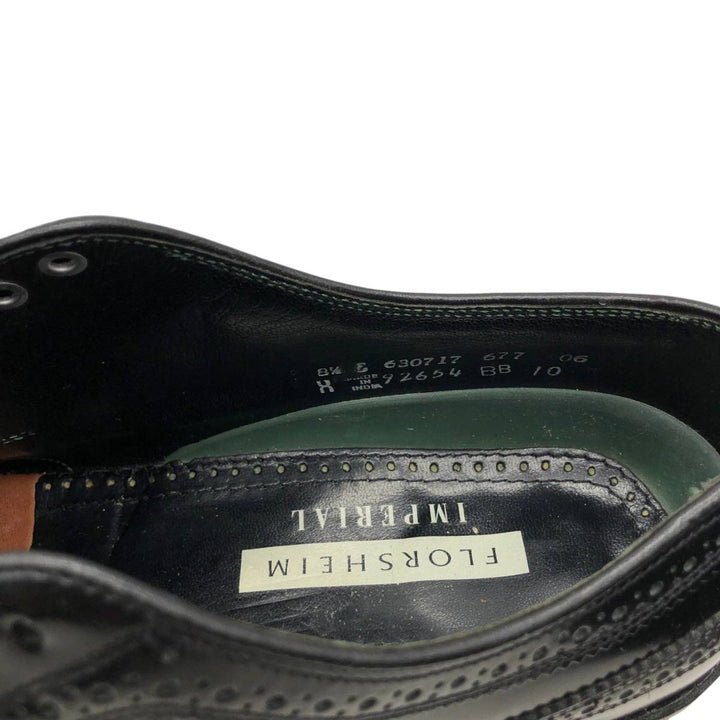 Florsheim Imperial Jefferson Full Brogue Wingtip Shoes, Size 8 1/2 E Men's 26.5cm unclear black type Vintage Second Hand