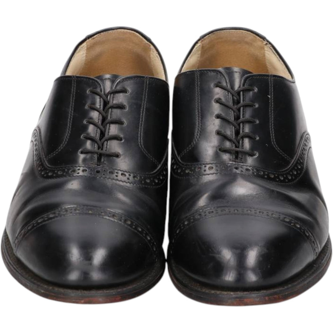 Bostonian semi-brogue straight-tip shoes, made in the USA, size 9 1/2 EEE Men's 27.5cm genuine leather black type Vintage Second Hand