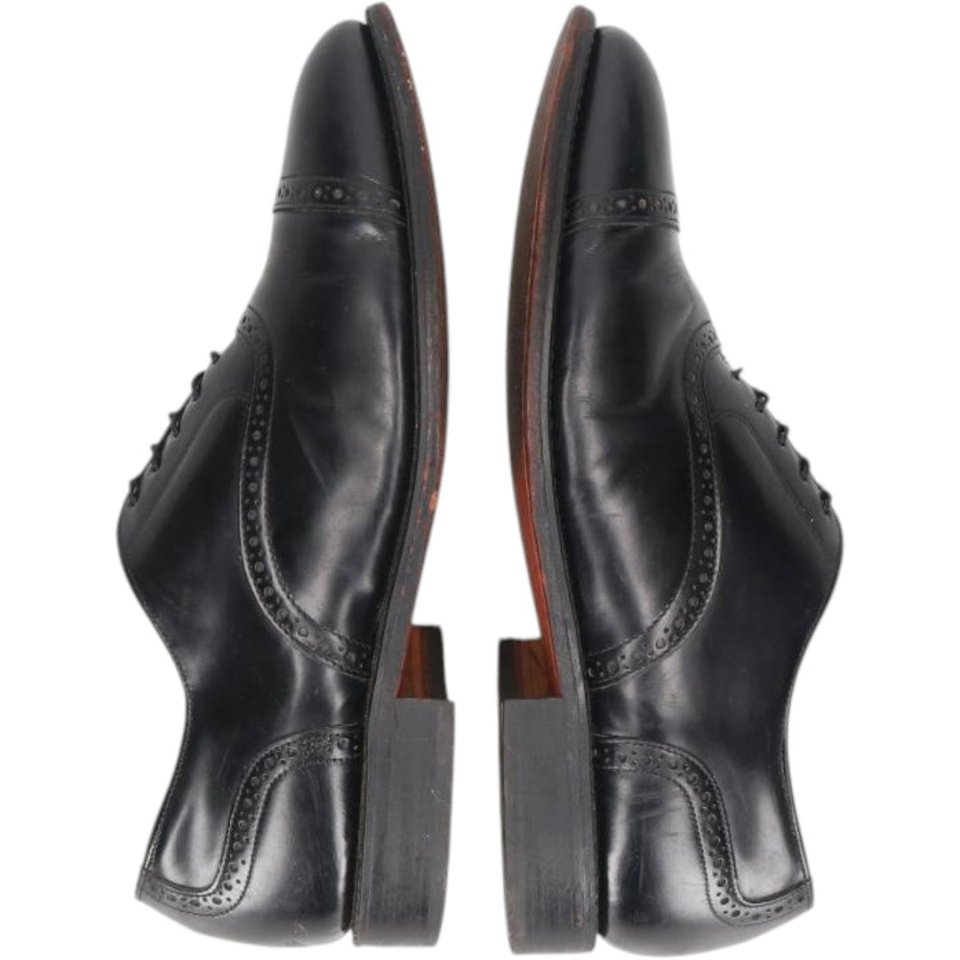Bostonian semi-brogue straight-tip shoes, made in the USA, size 9 1/2 EEE Men's 27.5cm genuine leather black type Vintage Second Hand