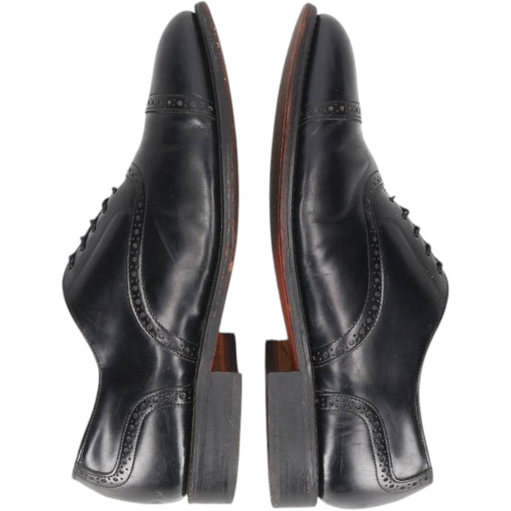 Bostonian semi-brogue straight-tip shoes, made in the USA, size 9 1/2 EEE Men's 27.5cm genuine leather black type Vintage Second Hand