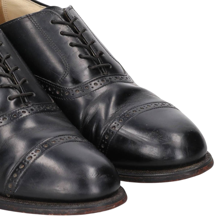 Bostonian semi-brogue straight-tip shoes, made in the USA, size 9 1/2 EEE Men's 27.5cm genuine leather black type Vintage Second Hand