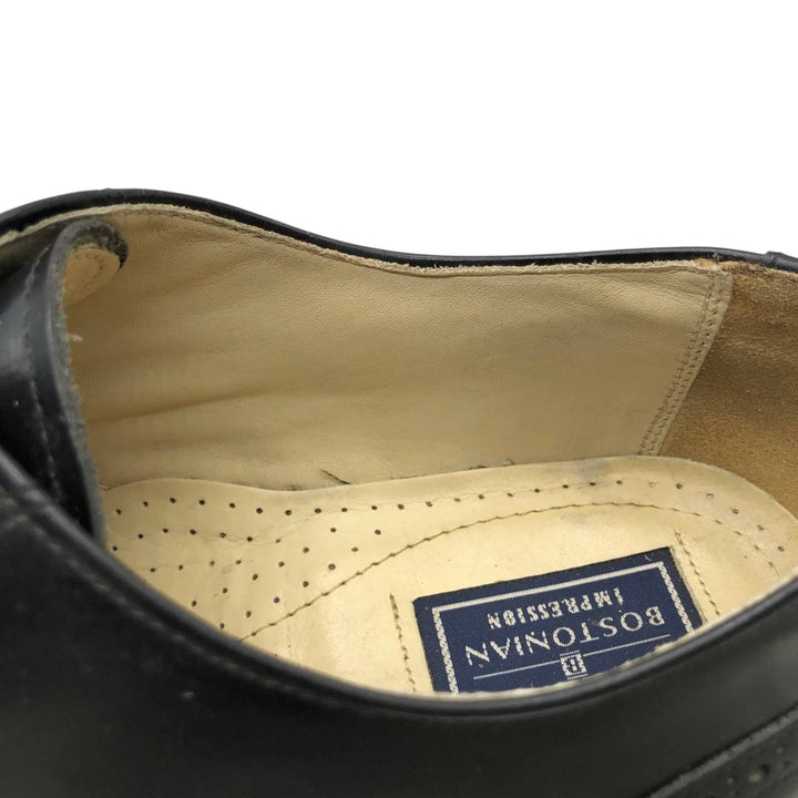 Bostonian semi-brogue straight-tip shoes, made in the USA, size 9 1/2 EEE Men's 27.5cm genuine leather black type Vintage Second Hand