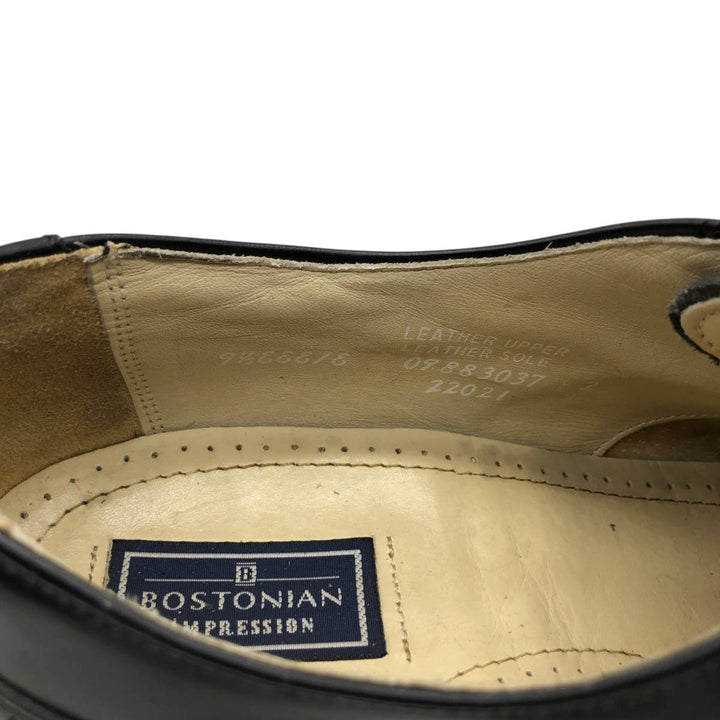 Bostonian semi-brogue straight-tip shoes, made in the USA, size 9 1/2 EEE Men's 27.5cm genuine leather black type Vintage Second Hand