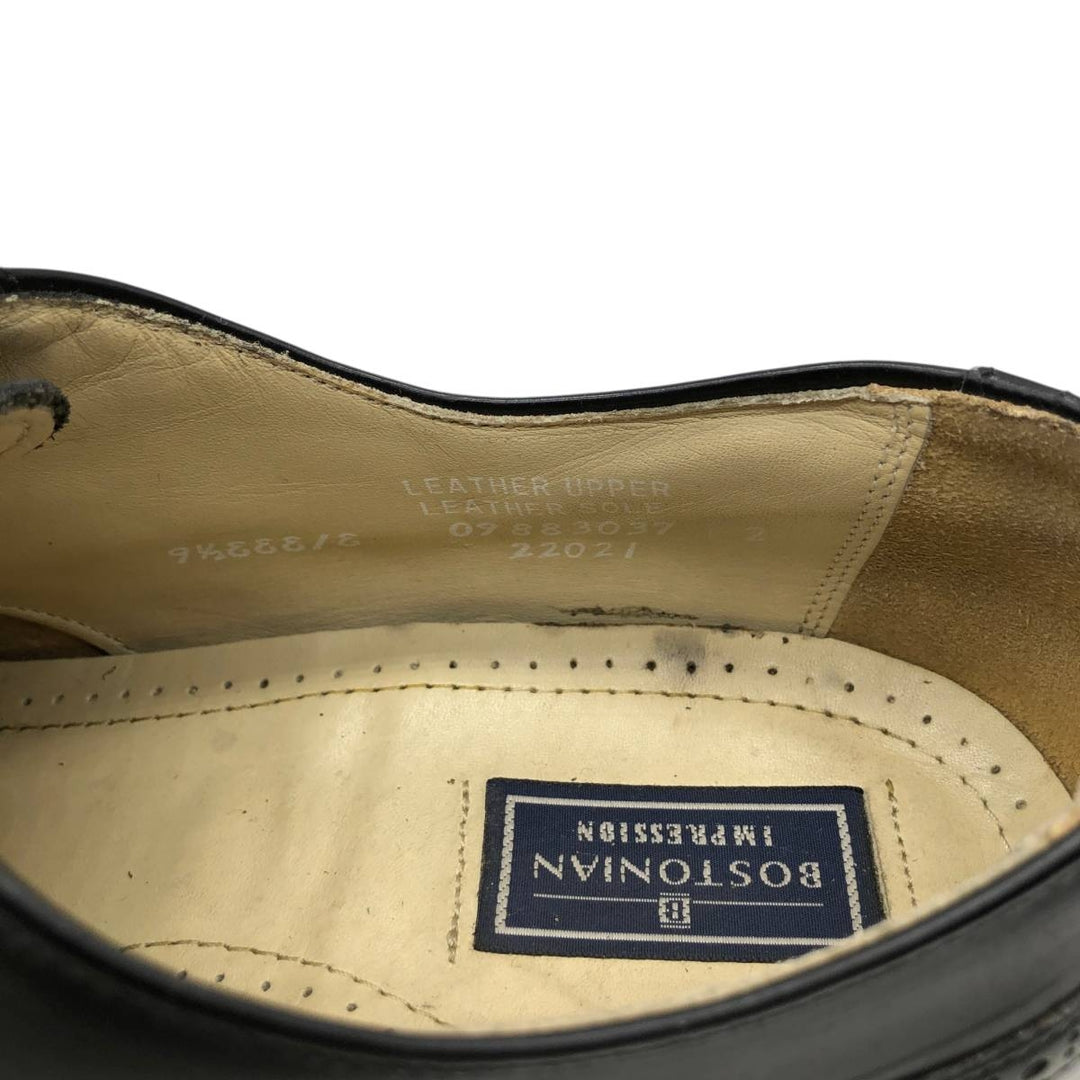 Bostonian semi-brogue straight-tip shoes, made in the USA, size 9 1/2 EEE Men's 27.5cm genuine leather black type Vintage Second Hand