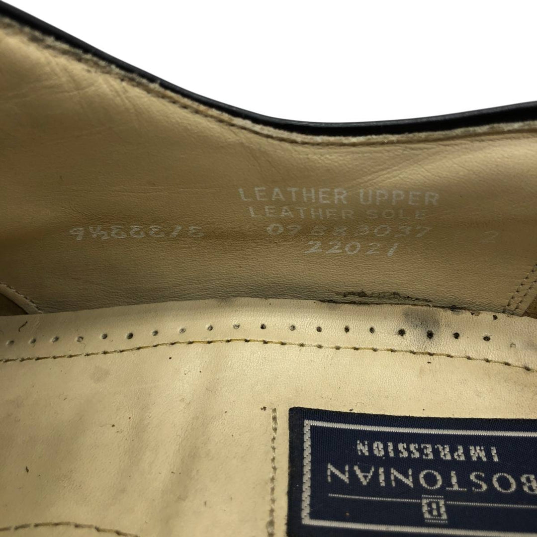 Bostonian semi-brogue straight-tip shoes, made in the USA, size 9 1/2 EEE Men's 27.5cm genuine leather black type Vintage Second Hand