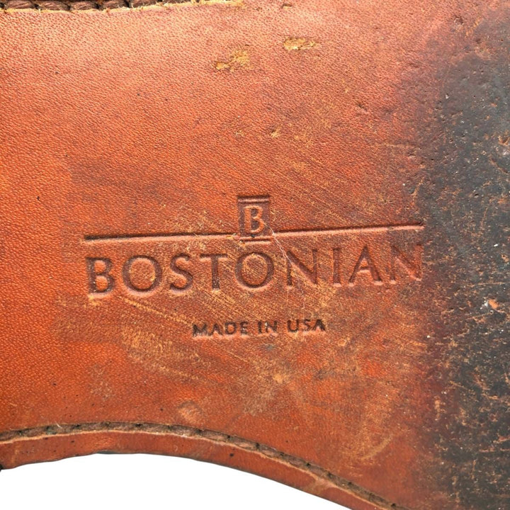 Bostonian semi-brogue straight-tip shoes, made in the USA, size 9 1/2 EEE Men's 27.5cm genuine leather black type Vintage Second Hand