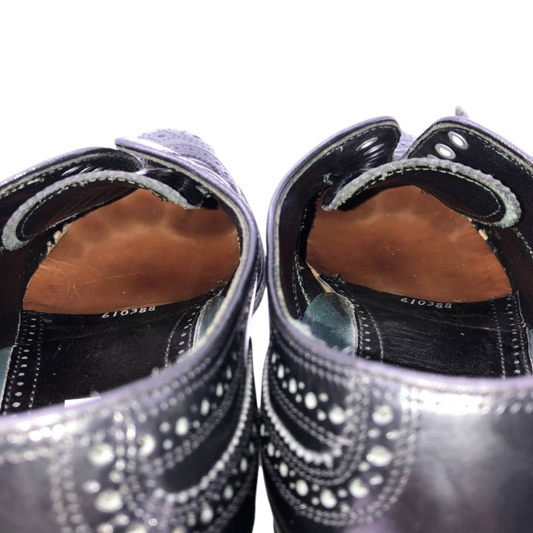 Florsheim Imperial Full Brogue Wingtip Shoes, Made in USA, Size 9D Men's 27.0cm unclear black type Vintage Second Hand