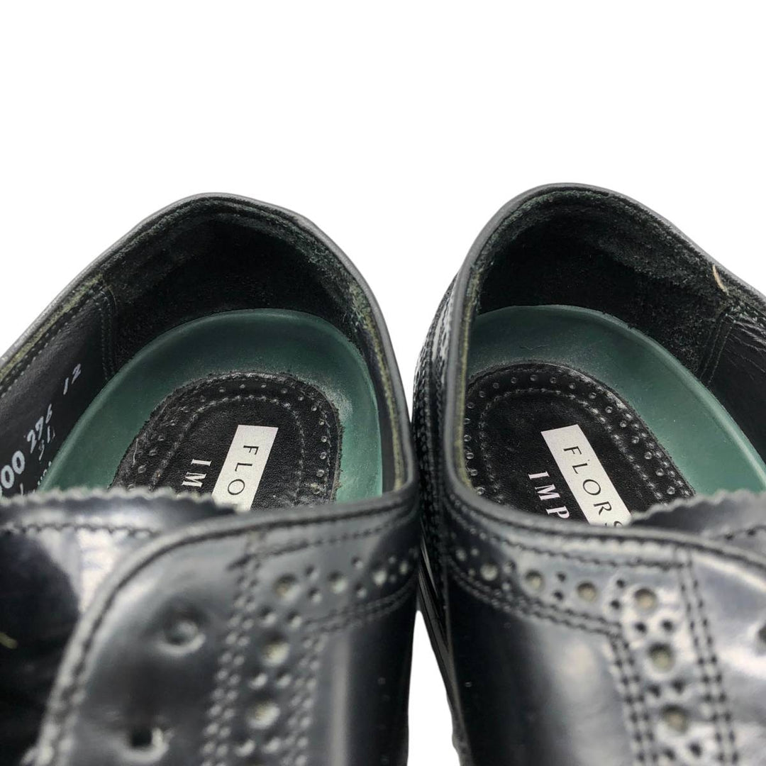 Florsheim Imperial Full Brogue Wingtip Shoes, Made in USA, Size 9D Men's 27.0cm unclear black type Vintage Second Hand
