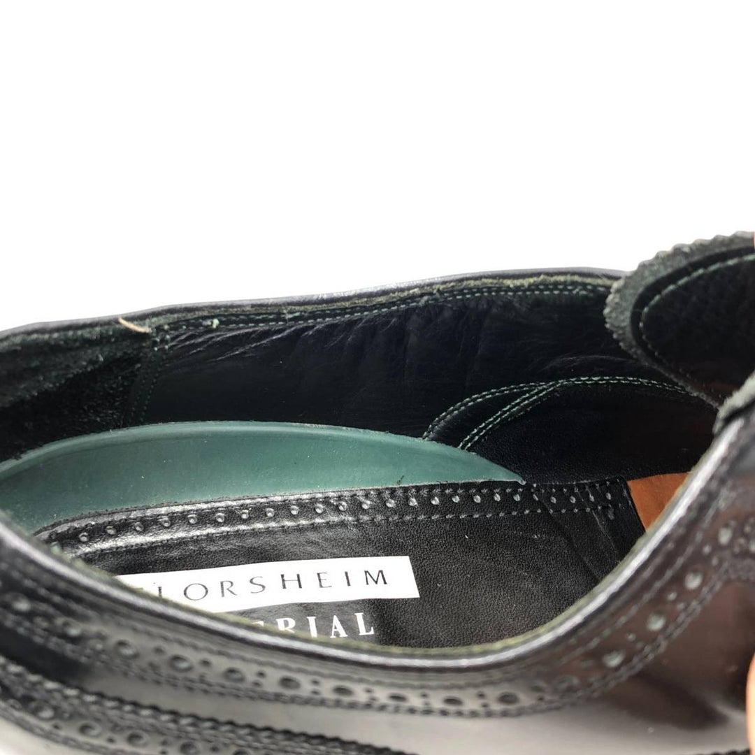 Florsheim Imperial Full Brogue Wingtip Shoes, Made in USA, Size 9D Men's 27.0cm unclear black type Vintage Second Hand
