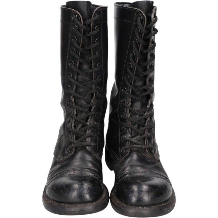 Corcoran Steel Toe Straight Tip Combat Boots (Civilian Model), Made in USA, Size 7M Women's 24.0cm unclear black type Vintage Second Hand