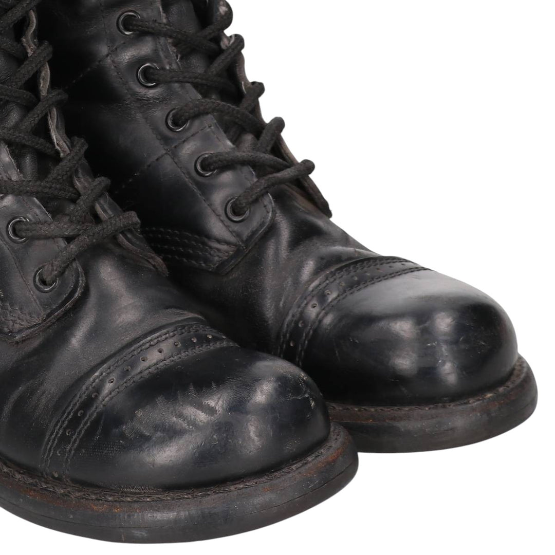 Corcoran Steel Toe Straight Tip Combat Boots (Civilian Model), Made in USA, Size 7M Women's 24.0cm unclear black type Vintage Second Hand