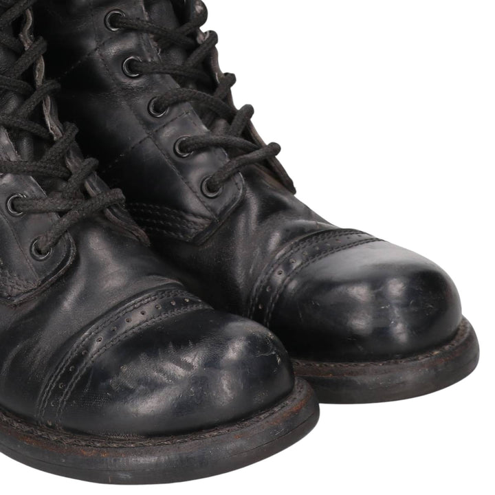 Corcoran Steel Toe Straight Tip Combat Boots (Civilian Model), Made in USA, Size 7M Women's 24.0cm unclear black type Vintage Second Hand