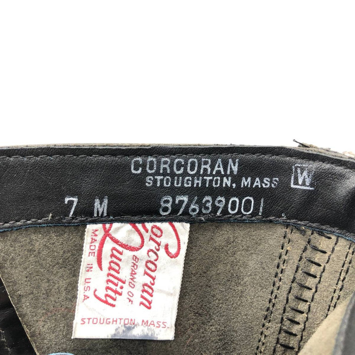Corcoran Steel Toe Straight Tip Combat Boots (Civilian Model), Made in USA, Size 7M Women's 24.0cm unclear black type Vintage Second Hand