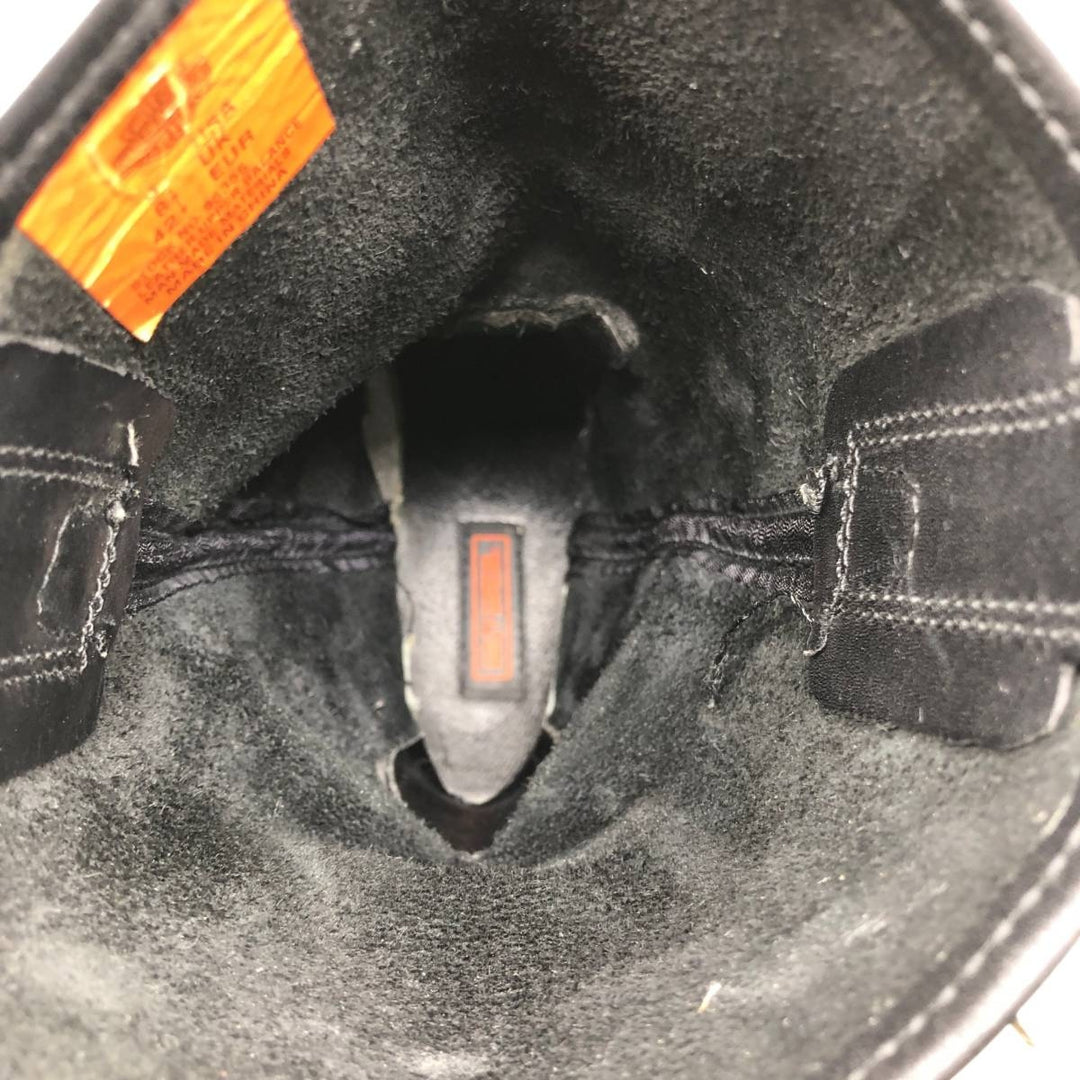 Harley-Davidson Square Toe Ring Boots, Size 9 1/2 Men's 27.5cm genuine leather black type Vintage Second Hand