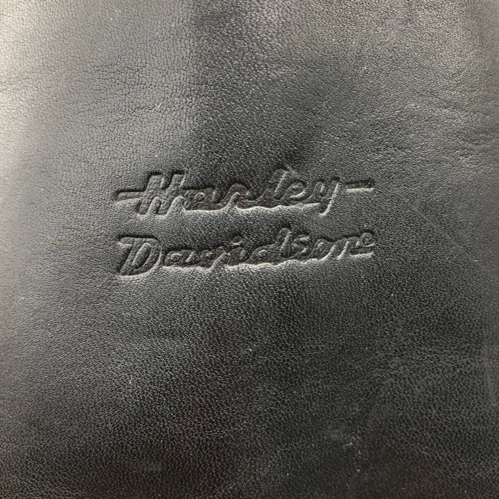 Harley-Davidson Square Toe Ring Boots, Size 9 1/2 Men's 27.5cm genuine leather black type Vintage Second Hand