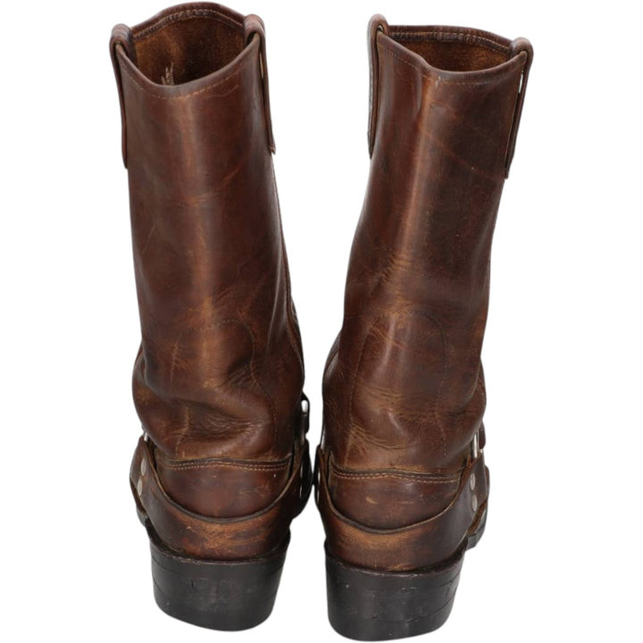 Harley-Davidson Eagle Pattern Square Toe Ring Boots Men's 25.0cm unclear brown type Vintage Second Hand
