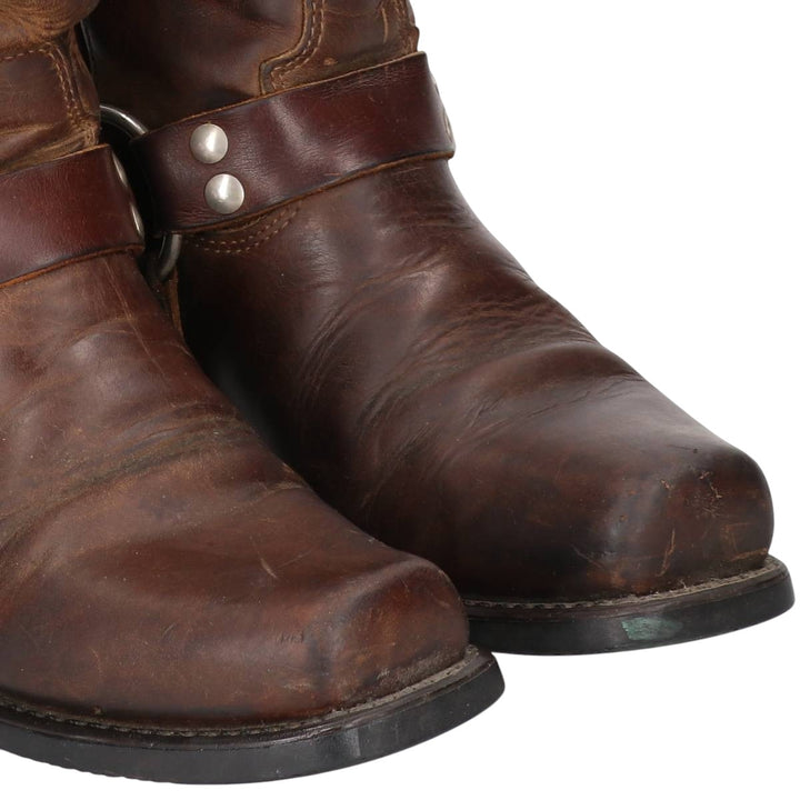 Harley-Davidson Eagle Pattern Square Toe Ring Boots Men's 25.0cm unclear brown type Vintage Second Hand
