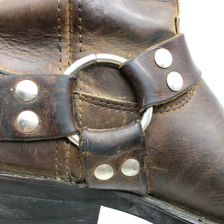 Harley-Davidson Eagle Pattern Square Toe Ring Boots Men's 25.0cm unclear brown type Vintage Second Hand
