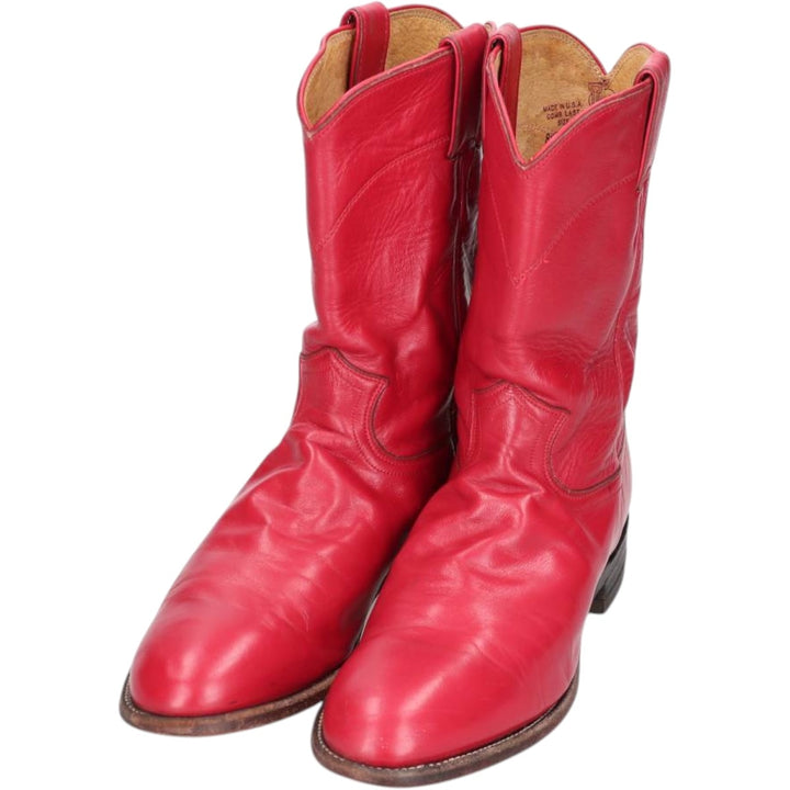 Justin 3035 Western Boots, Made in USA, Size 8 1/2 D Men's 26.5cm unclear red type Vintage Second Hand