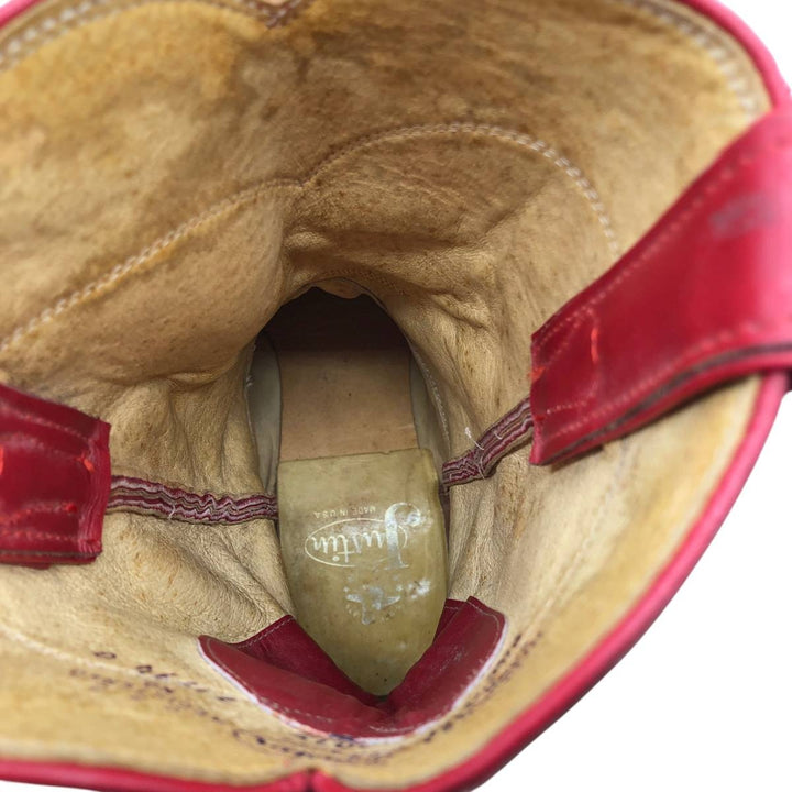 Justin 3035 Western Boots, Made in USA, Size 8 1/2 D Men's 26.5cm unclear red type Vintage Second Hand