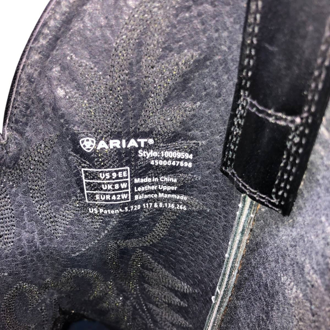 Ariat Western Boots 9EE Men's 27.0cm genuine leather black type Vintage Second Hand
