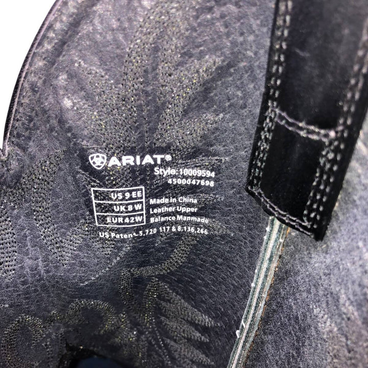 Ariat Western Boots 9EE Men's 27.0cm genuine leather black type Vintage Second Hand
