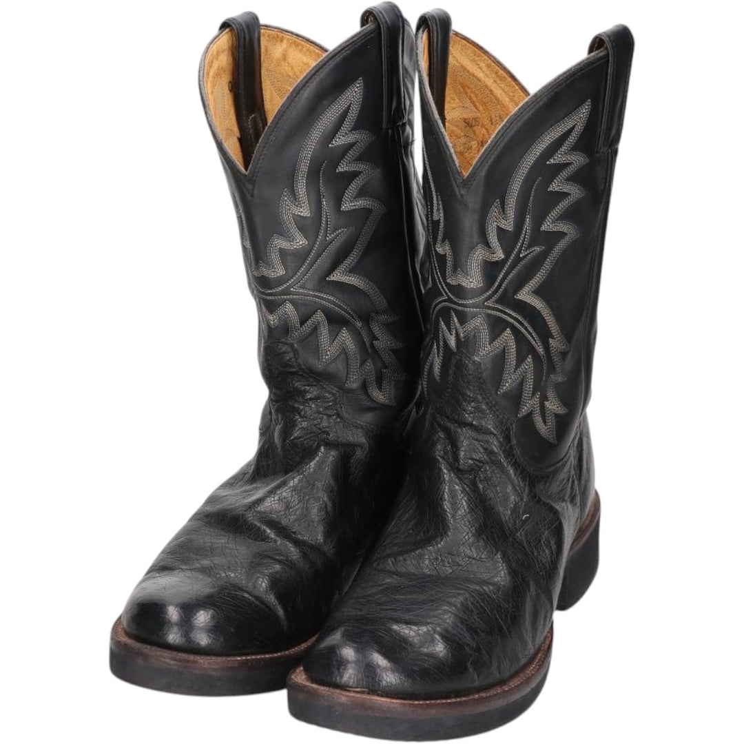 Justin 5005 Western Boots, Made in USA, Size 11 1/2 D Men's 29.5cm unclear black type Vintage Second Hand