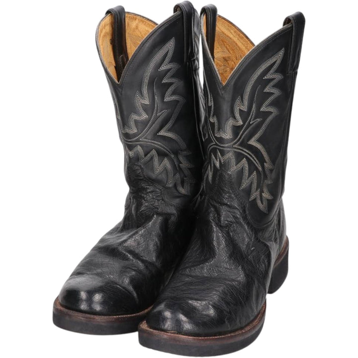 Justin 5005 Western Boots, Made in USA, Size 11 1/2 D Men's 29.5cm unclear black type Vintage Second Hand