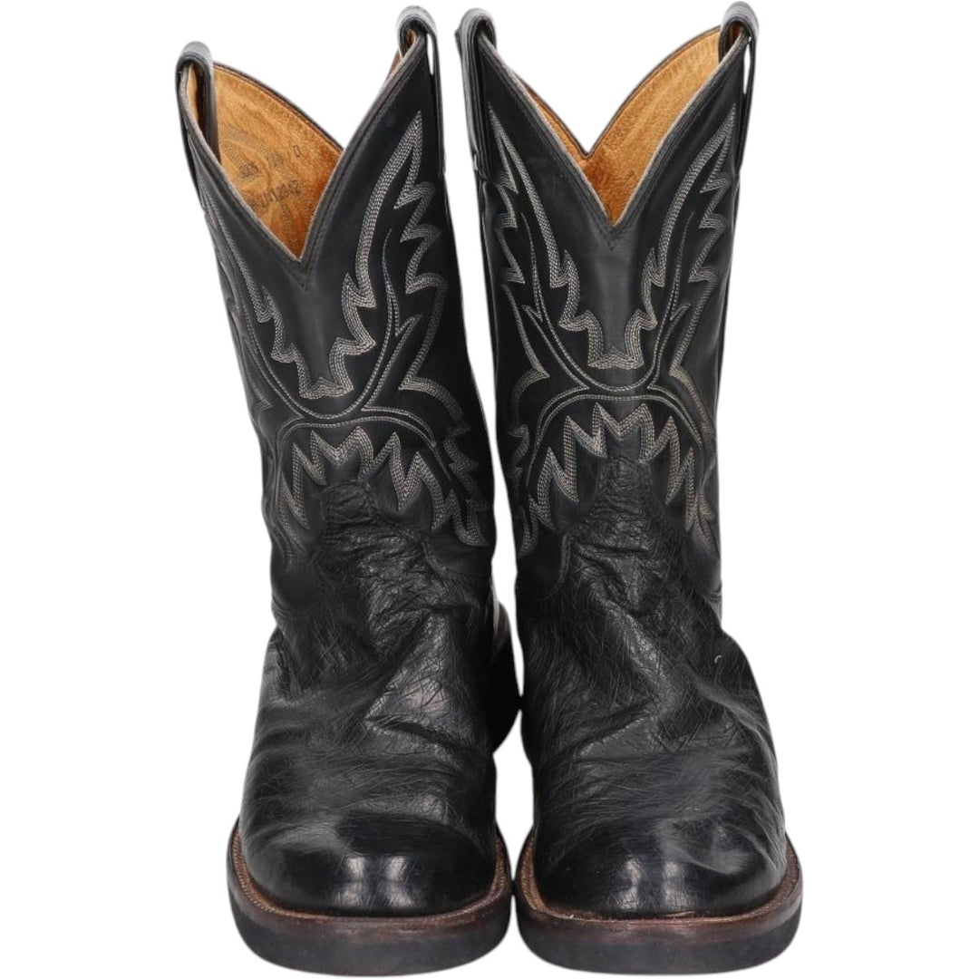 Justin 5005 Western Boots, Made in USA, Size 11 1/2 D Men's 29.5cm unclear black type Vintage Second Hand