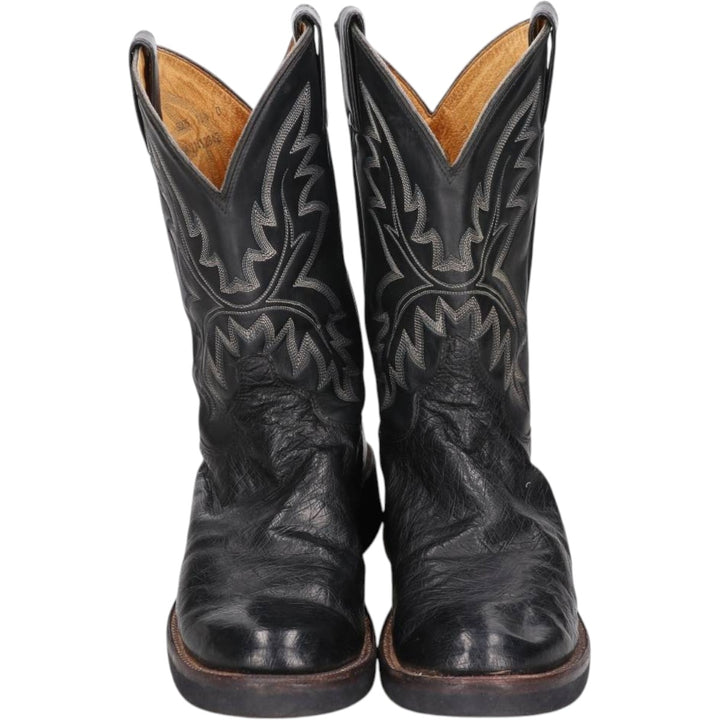 Justin 5005 Western Boots, Made in USA, Size 11 1/2 D Men's 29.5cm unclear black type Vintage Second Hand
