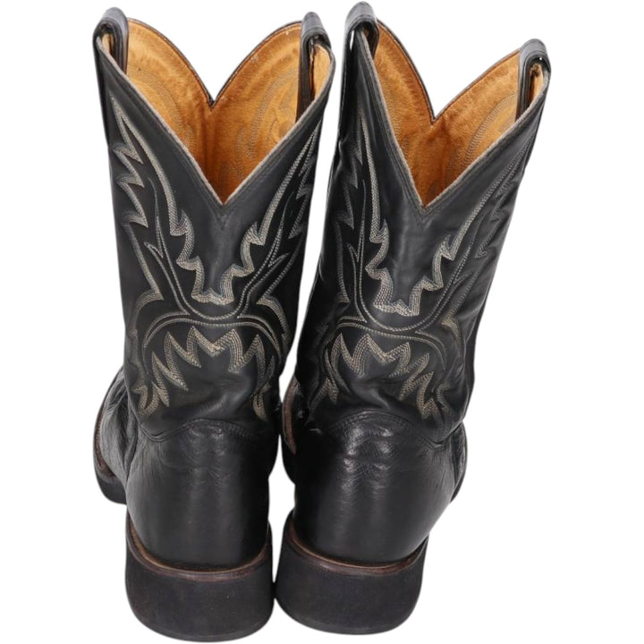 Justin 5005 Western Boots, Made in USA, Size 11 1/2 D Men's 29.5cm unclear black type Vintage Second Hand