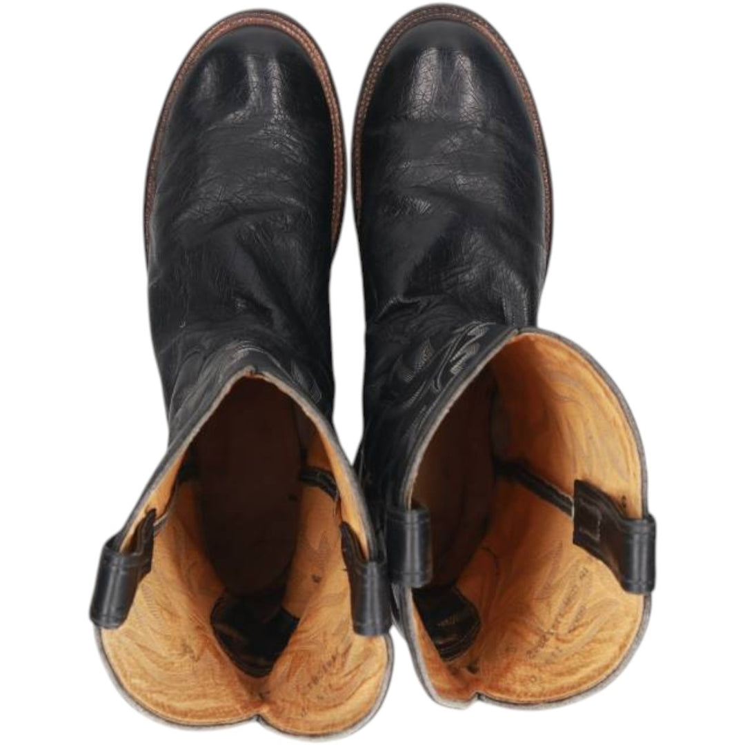 Justin 5005 Western Boots, Made in USA, Size 11 1/2 D Men's 29.5cm unclear black type Vintage Second Hand