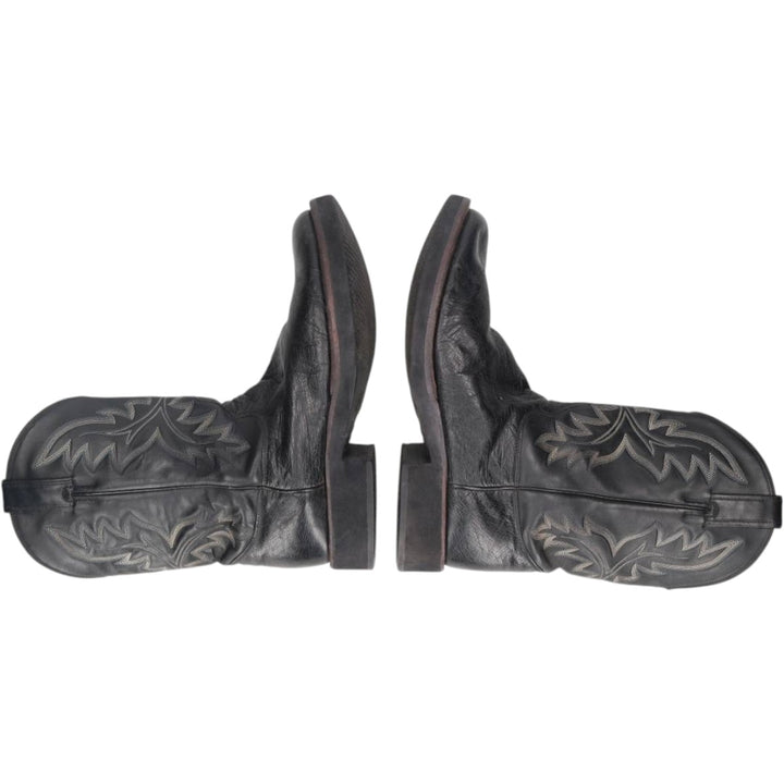 Justin 5005 Western Boots, Made in USA, Size 11 1/2 D Men's 29.5cm unclear black type Vintage Second Hand