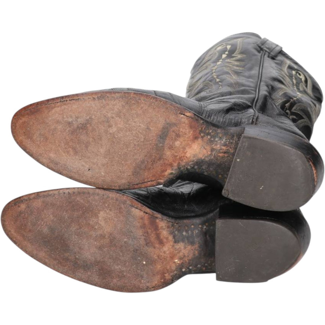 Tony Lama Western Boots, Made in USA, Size 10 1/2 D Men's 28.5cm unclear black type Vintage Second Hand
