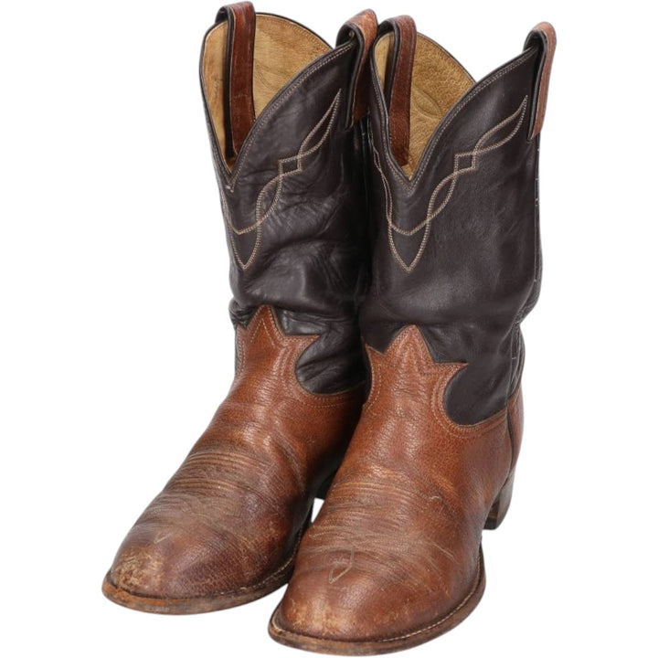 Tony Lama Two-Tone Western Boots, Made in USA, Size 8 D Men's 26.0cm unclear brown type Vintage Second Hand