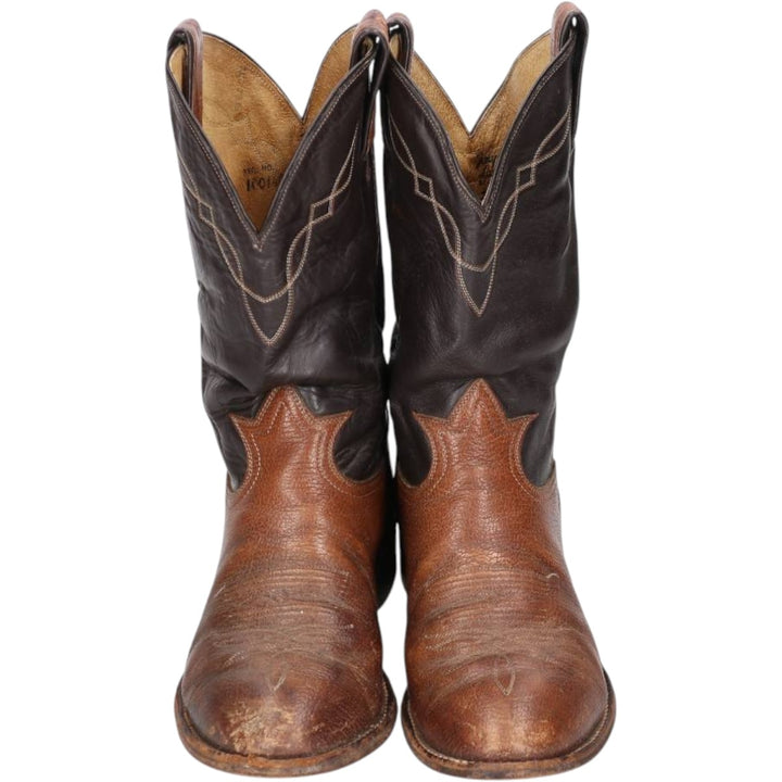 Tony Lama Two-Tone Western Boots, Made in USA, Size 8 D Men's 26.0cm unclear brown type Vintage Second Hand