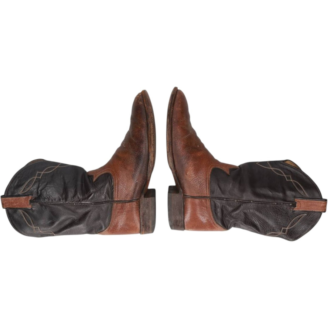 Tony Lama Two-Tone Western Boots, Made in USA, Size 8 D Men's 26.0cm unclear brown type Vintage Second Hand