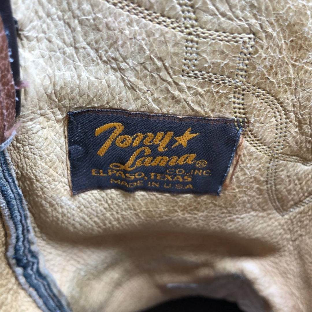 Tony Lama Two-Tone Western Boots, Made in USA, Size 8 D Men's 26.0cm unclear brown type Vintage Second Hand
