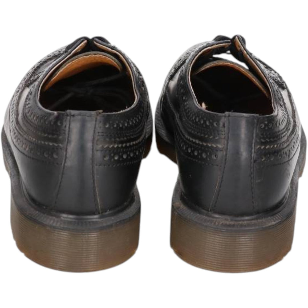 Dr. Martens full brogue wingtip shoes, made in England, size 7 Men's 25.5cm unclear black type Vintage Second Hand