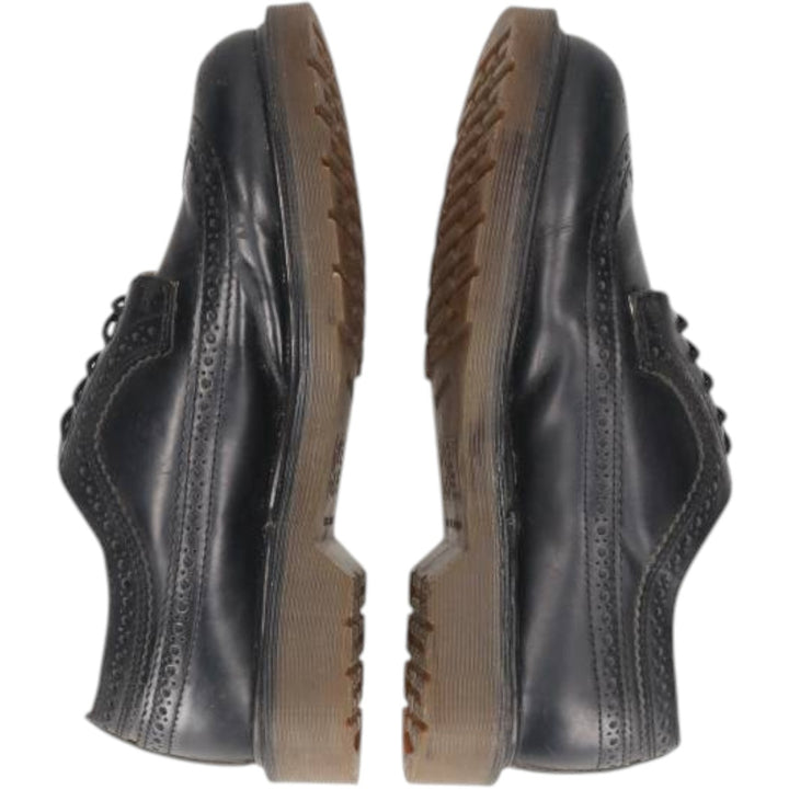 Dr. Martens full brogue wingtip shoes, made in England, size 7 Men's 25.5cm unclear black type Vintage Second Hand