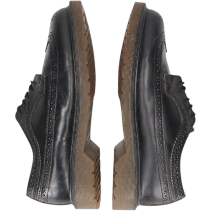 Dr. Martens full brogue wingtip shoes, made in England, size 7 Men's 25.5cm unclear black type Vintage Second Hand